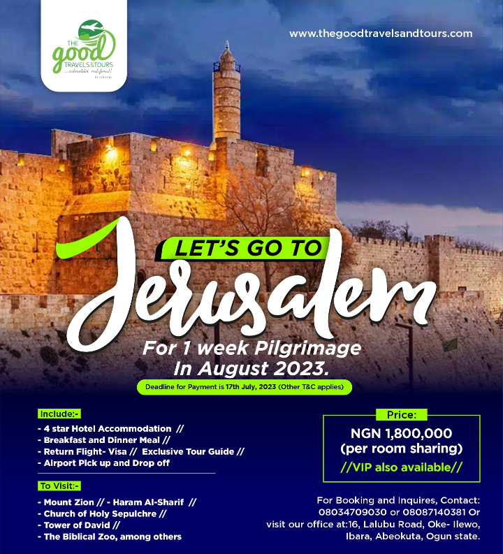 JERUSALEM For 1 Week Pilgrimage
